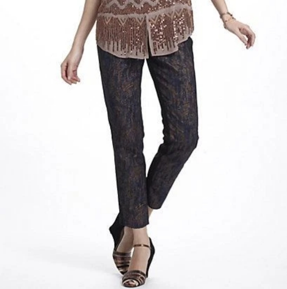 Cartonnier Black and Gold Textured Pants